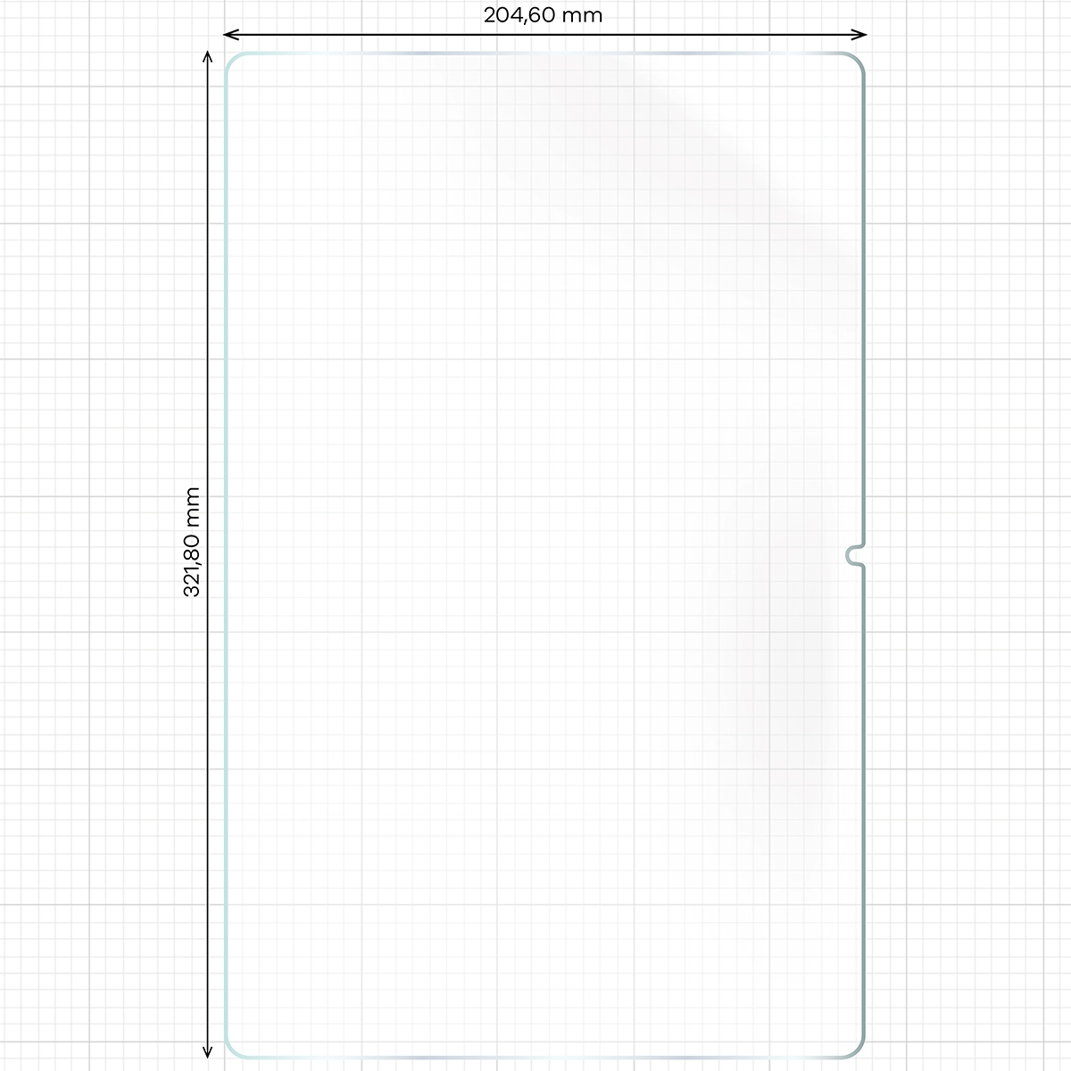 Wymiary folii hydrożelowej na ekran Bizon Film Tab Papirus Duo do Samsung Galaxy Tab S11 Ultra